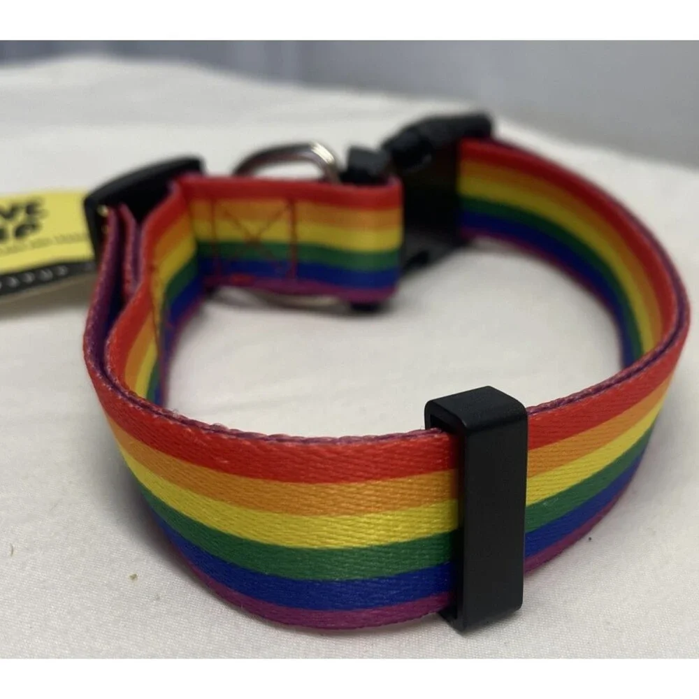 Large Adjustable Dog Native Pup Collar Slip-On Clip Rainbowcore Large New NWT